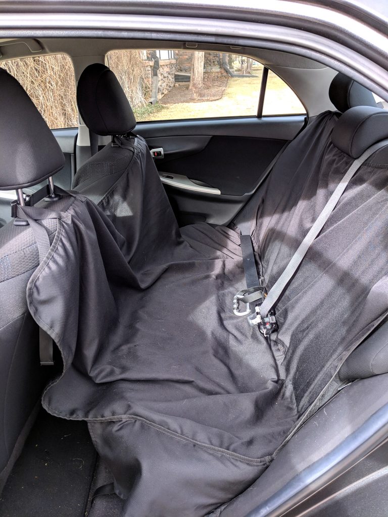 Waterproof seat protector setup in the car