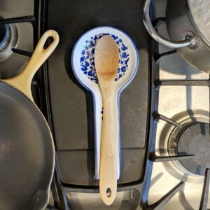 wooden spoon on holder